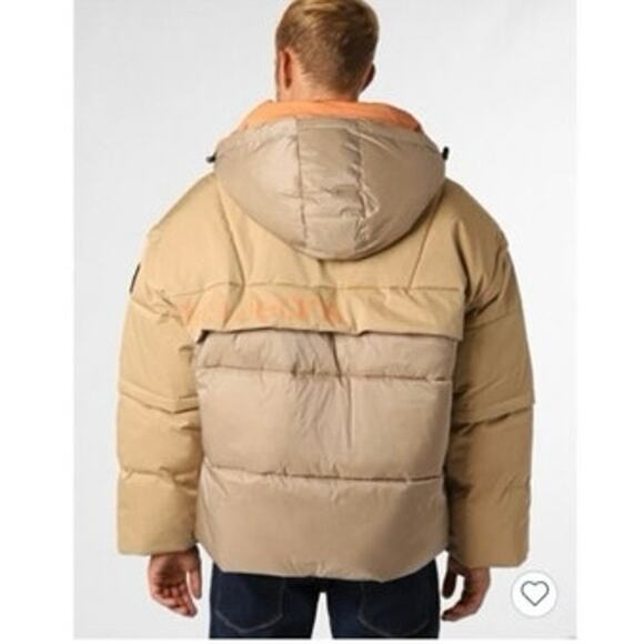 Calvin Klein Jeans modular 2 in 1 Puffer Jacket $325 winter Mens brown New Small - Picture 5 of 12